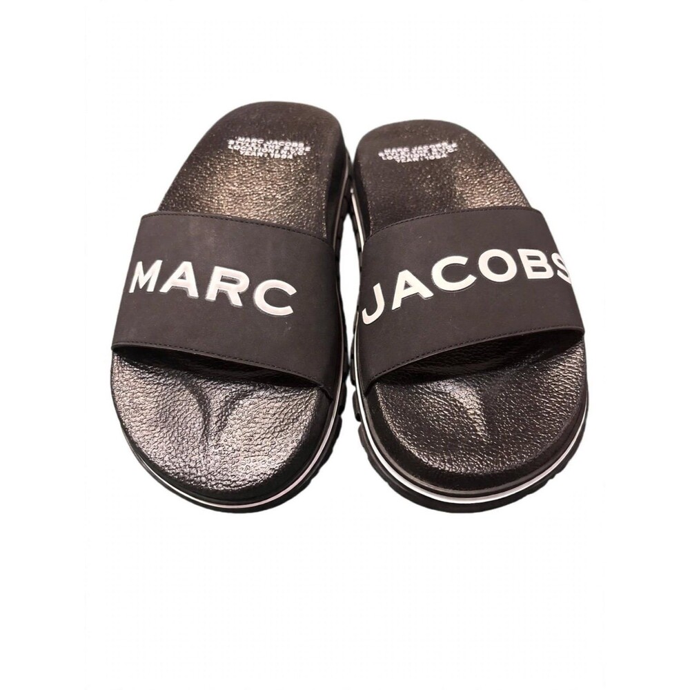 Marc Jacobs Black Leather Slide Sandals - Size 36 EUR / 6 US Womens - New